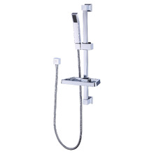 Chrome Square Rail Shower with Soap Dish